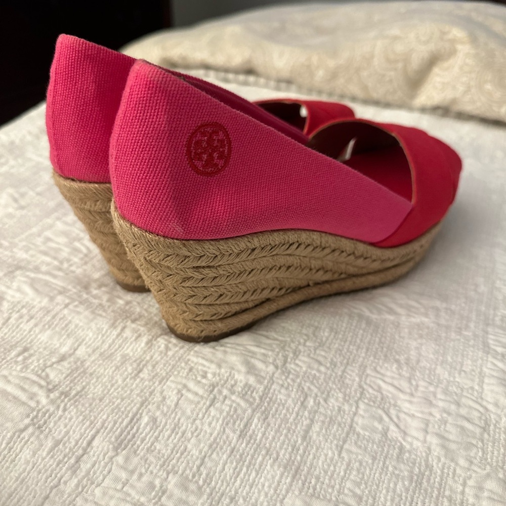 Tory Burch Vibrant Red and Pink Wedges - Picture 2 of 4